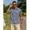 image:imageCOOFANDY Mens Polo Shirts Short Sleeve Casual Summer Collar Shirts Soft Breathable Polo Tee Shirts Classic Golf ShirtsGrey