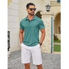 image:imageCOOFANDY Mens Polo Shirts Short Sleeve Casual Summer Collar Shirts Soft Breathable Polo Tee Shirts Classic Golf ShirtsGrey Green