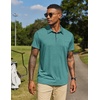 image:imageCOOFANDY Mens Polo Shirts Short Sleeve Casual Summer Collar Shirts Soft Breathable Polo Tee Shirts Classic Golf ShirtsGrey Green