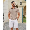 image:imageCOOFANDY Mens Polo Shirts Short Sleeve Casual Summer Collar Shirts Soft Breathable Polo Tee Shirts Classic Golf ShirtsKhaki