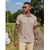 image:imageCOOFANDY Mens Polo Shirts Short Sleeve Casual Summer Collar Shirts Soft Breathable Polo Tee Shirts Classic Golf ShirtsKhaki