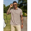 image:imageCOOFANDY Mens Polo Shirts Short Sleeve Casual Summer Collar Shirts Soft Breathable Polo Tee Shirts Classic Golf ShirtsKhaki