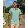 image:imageCOOFANDY Mens Polo Shirts Short Sleeve Casual Summer Collar Shirts Soft Breathable Polo Tee Shirts Classic Golf ShirtsLight Green