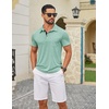 image:imageCOOFANDY Mens Polo Shirts Short Sleeve Casual Summer Collar Shirts Soft Breathable Polo Tee Shirts Classic Golf ShirtsLight Green