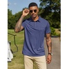 image:imageCOOFANDY Mens Polo Shirts Short Sleeve Casual Summer Collar Shirts Soft Breathable Polo Tee Shirts Classic Golf ShirtsNavy Blue