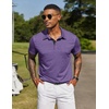 image:imageCOOFANDY Mens Polo Shirts Short Sleeve Casual Summer Collar Shirts Soft Breathable Polo Tee Shirts Classic Golf ShirtsPurple