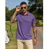 image:imageCOOFANDY Mens Polo Shirts Short Sleeve Casual Summer Collar Shirts Soft Breathable Polo Tee Shirts Classic Golf ShirtsPurple