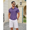image:imageCOOFANDY Mens Polo Shirts Short Sleeve Casual Summer Collar Shirts Soft Breathable Polo Tee Shirts Classic Golf ShirtsPurple