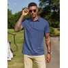 image:imageCOOFANDY Mens Polo Shirts Short Sleeve Casual Summer Collar Shirts Soft Breathable Polo Tee Shirts Classic Golf ShirtsSky Blue