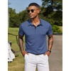 image:imageCOOFANDY Mens Polo Shirts Short Sleeve Casual Summer Collar Shirts Soft Breathable Polo Tee Shirts Classic Golf ShirtsSky Blue