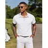 image:imageCOOFANDY Mens Polo Shirts Short Sleeve Casual Summer Collar Shirts Soft Breathable Polo Tee Shirts Classic Golf ShirtsWhite