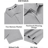image:imageCOOFANDY Mens Polo Shirts Short Sleeve Cotton Pique Casual Button T Shirts Classic Fit Collared Golf ShirtsHeather Grey