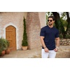 image:imageCOOFANDY Mens Quarter Zip Polo Shirt Short Sleeve Ribbed Knit Golf TeeAnavy Blue