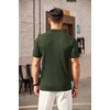 image:imageCOOFANDY Mens Quarter Zip Polo Shirt Short Sleeve Ribbed Knit Golf TeeArmy Green