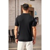 image:imageCOOFANDY Mens Quarter Zip Polo Shirt Short Sleeve Ribbed Knit Golf TeeBlack