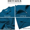 image:imageCOOFANDY Mens Quarter Zip Polo Shirt Short Sleeve Ribbed Knit Golf TeeDenim Blue