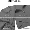 image:imageCOOFANDY Mens Quarter Zip Polo Shirt Short Sleeve Ribbed Knit Golf TeeGrey