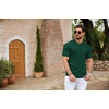 image:imageCOOFANDY Mens Quarter Zip Polo Shirt Short Sleeve Ribbed Knit Golf TeeHunter Green
