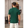 image:imageCOOFANDY Mens Quarter Zip Polo Shirt Short Sleeve Ribbed Knit Golf TeeHunter Green