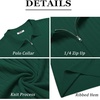 image:imageCOOFANDY Mens Quarter Zip Polo Shirt Short Sleeve Ribbed Knit Golf TeeHunter Green