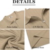 image:imageCOOFANDY Mens Quarter Zip Polo Shirt Short Sleeve Ribbed Knit Golf TeeKhaki