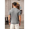 image:imageCOOFANDY Mens Quarter Zip Polo Shirt Short Sleeve Ribbed Knit Golf TeeLight Grey