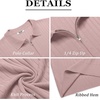 image:imageCOOFANDY Mens Quarter Zip Polo Shirt Short Sleeve Ribbed Knit Golf TeePink