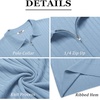 image:imageCOOFANDY Mens Quarter Zip Polo Shirt Short Sleeve Ribbed Knit Golf TeeSky Blue