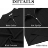 image:imageCOOFANDY Mens Quarter Zip Polo Shirt Short Sleeve Ribbed Knit Golf TeeVblack