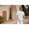 image:imageCOOFANDY Mens Quarter Zip Polo Shirt Short Sleeve Ribbed Knit Golf TeeWhite