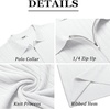 image:imageCOOFANDY Mens Quarter Zip Polo Shirt Short Sleeve Ribbed Knit Golf TeeWhite
