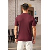 image:imageCOOFANDY Mens Quarter Zip Polo Shirt Short Sleeve Ribbed Knit Golf TeeWine Red