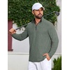 image:imageCOOFANDY Mens Quarter Zip Pullover Athletic Golf Mock Neck SweatshirtArmy Green