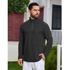 image:imageCOOFANDY Mens Quarter Zip Pullover Athletic Golf Mock Neck SweatshirtBlack