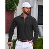 image:imageCOOFANDY Mens Quarter Zip Pullover Athletic Golf Mock Neck SweatshirtBlack