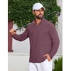 image:imageCOOFANDY Mens Quarter Zip Pullover Athletic Golf Mock Neck SweatshirtBrick Red