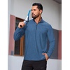 image:imageCOOFANDY Mens Quarter Zip Pullover Athletic Golf Mock Neck SweatshirtDeep Blue
