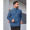 image:imageCOOFANDY Mens Quarter Zip Pullover Athletic Golf Mock Neck SweatshirtDeep Blue