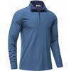 image:imageCOOFANDY Mens Quarter Zip Pullover Athletic Golf Mock Neck SweatshirtDeep Blue