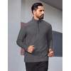 image:imageCOOFANDY Mens Quarter Zip Pullover Athletic Golf Mock Neck SweatshirtGrey Heather