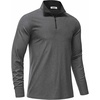image:imageCOOFANDY Mens Quarter Zip Pullover Athletic Golf Mock Neck SweatshirtGrey Heather