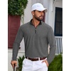 image:imageCOOFANDY Mens Quarter Zip Pullover Athletic Golf Mock Neck SweatshirtGrey Heather