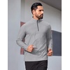 image:imageCOOFANDY Mens Quarter Zip Pullover Athletic Golf Mock Neck SweatshirtLight Grey