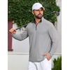 image:imageCOOFANDY Mens Quarter Zip Pullover Athletic Golf Mock Neck SweatshirtLight Grey