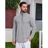image:imageCOOFANDY Mens Quarter Zip Pullover Athletic Golf Mock Neck SweatshirtLight Grey