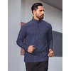 image:imageCOOFANDY Mens Quarter Zip Pullover Athletic Golf Mock Neck SweatshirtNavy