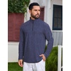 image:imageCOOFANDY Mens Quarter Zip Pullover Athletic Golf Mock Neck SweatshirtNavy