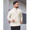 image:imageCOOFANDY Mens Quarter Zip Pullover Athletic Golf Mock Neck SweatshirtOffwhite