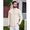 image:imageCOOFANDY Mens Quarter Zip Pullover Athletic Golf Mock Neck SweatshirtOffwhite