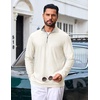 image:imageCOOFANDY Mens Quarter Zip Pullover Athletic Golf Mock Neck SweatshirtOffwhite